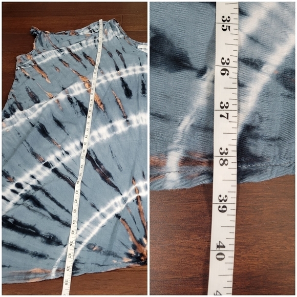 Suzie Blue Hippie Tie Dye Tie-Shoulder Kaftan Poncho Cover-Up Women's One Size - Picture 9 of 9